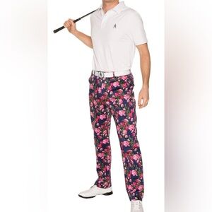Royal and Awesome Men`s Pink Golf Pants Bloomers Pink Floral Golf Pants 32X30